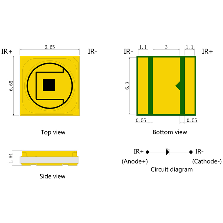 5050 лазер VCSEL инфракрасный одноядерный мощный светодиодный источник света