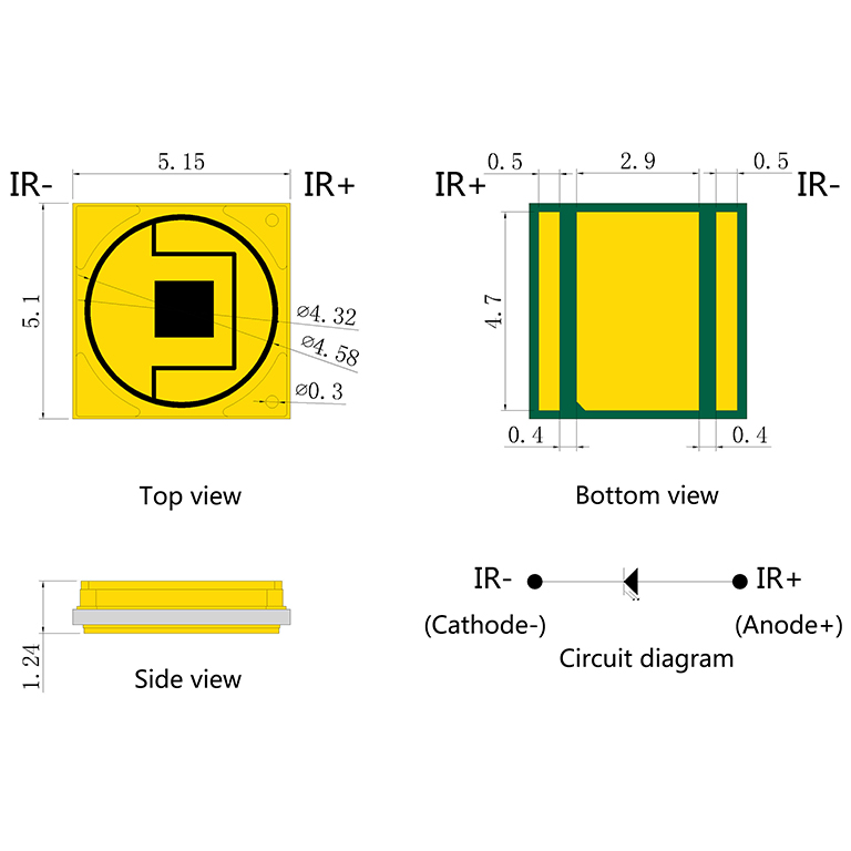 5050 лазер VCSEL инфракрасный одноядерный мощный светодиодный источник света